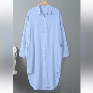 Long sleeve oversized shirt dress